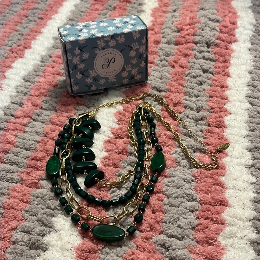 Elegant Green and Gold Necklace